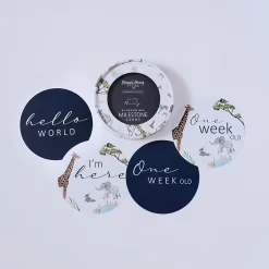 Snuggle Hunny Kids Reversible Milestone Cards Safari & Navy