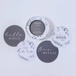 Snuggle Hunny Kids Reversible Milestone Cards Wild Fern & Grey