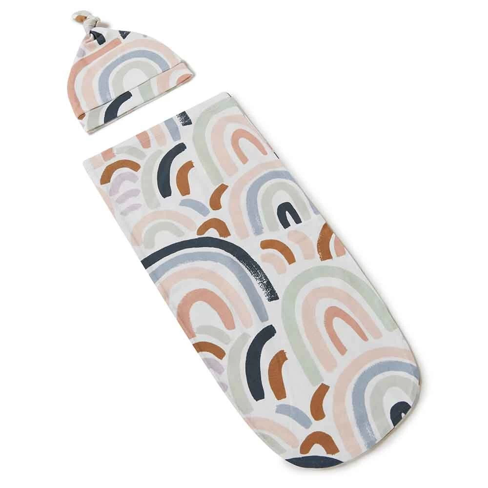 Snuggle Hunny Kids Snuggle Swaddle Sack & Beanie Set Rainbow Baby - Image 2