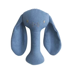 Alimrose Bobby Bunny Stick Rattle Chambray