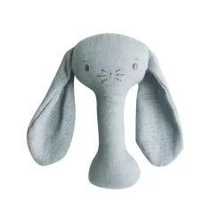 Alimrose Bobby Bunny Stick Rattle Grey Linen