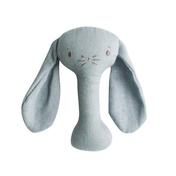 Alimrose Bobby Bunny Stick Rattle Grey Linen