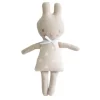 Alimrose Linen Bonnie Bunny Rattle White Spot