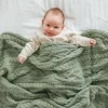 Di Lusso Reilly Cable Knit Blanket Mint