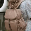 OiOi Dimple Faux Leather Nappy Backpack Oat