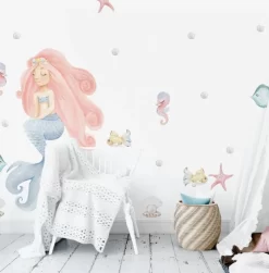 Ginger Monkey Wall Decal Mermaid Princess