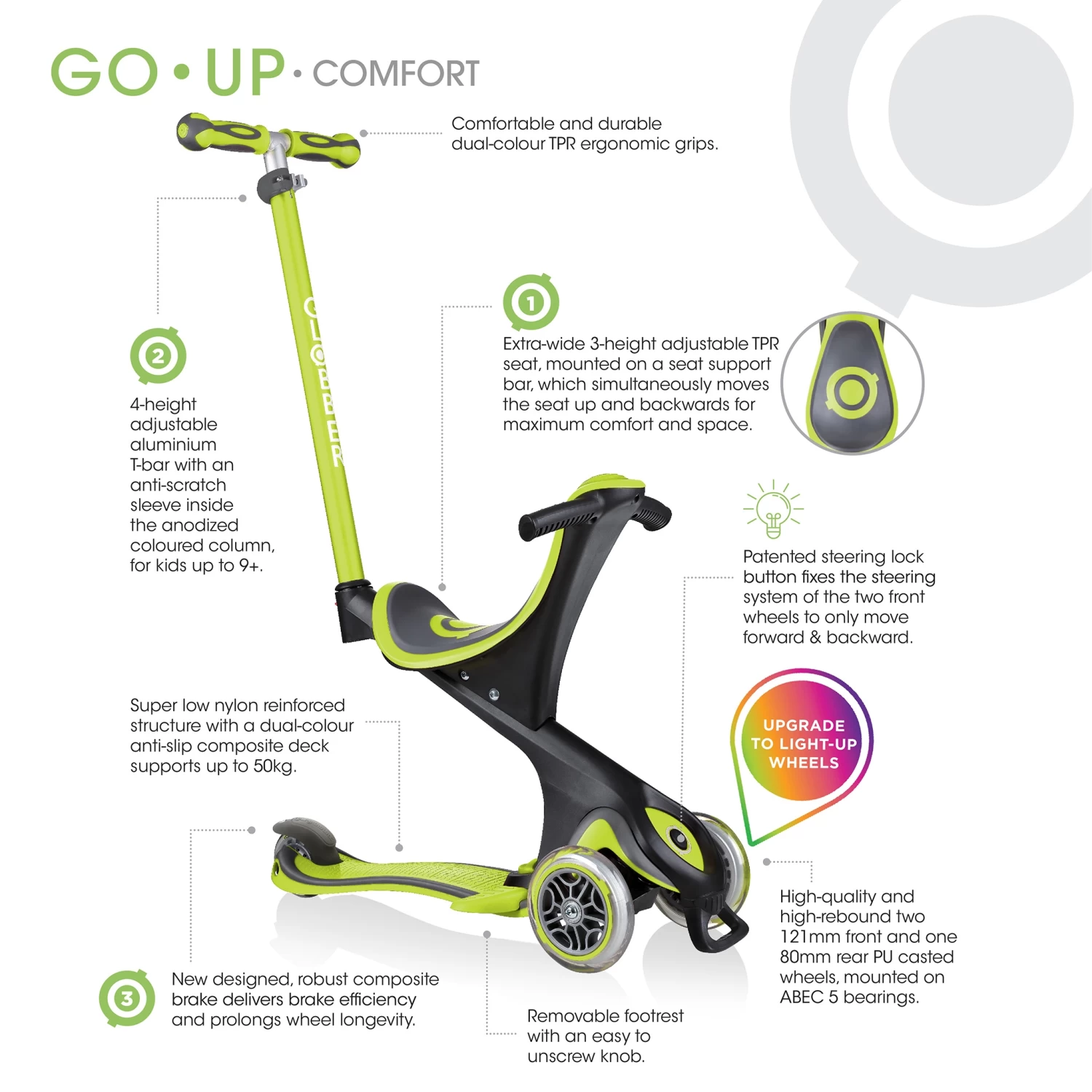 Globber Go Up Comfort Scooter Blue - Image 5