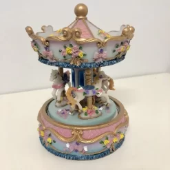 Musical Carousel 3 Horses Pink & Blue