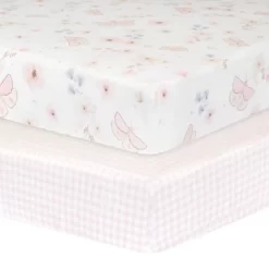 Living Textiles Butterfly Garden Cot Fitted Sheets 2pk