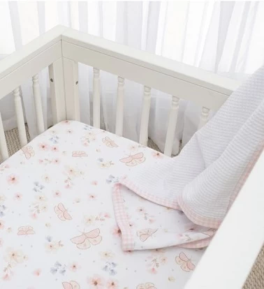 Living Textiles Butterfly Garden Cot Fitted Sheets 2pk - Image 2