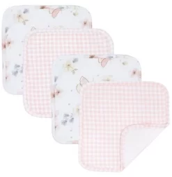 Living Textiles Butterfly Garden Wash Cloths 4pk