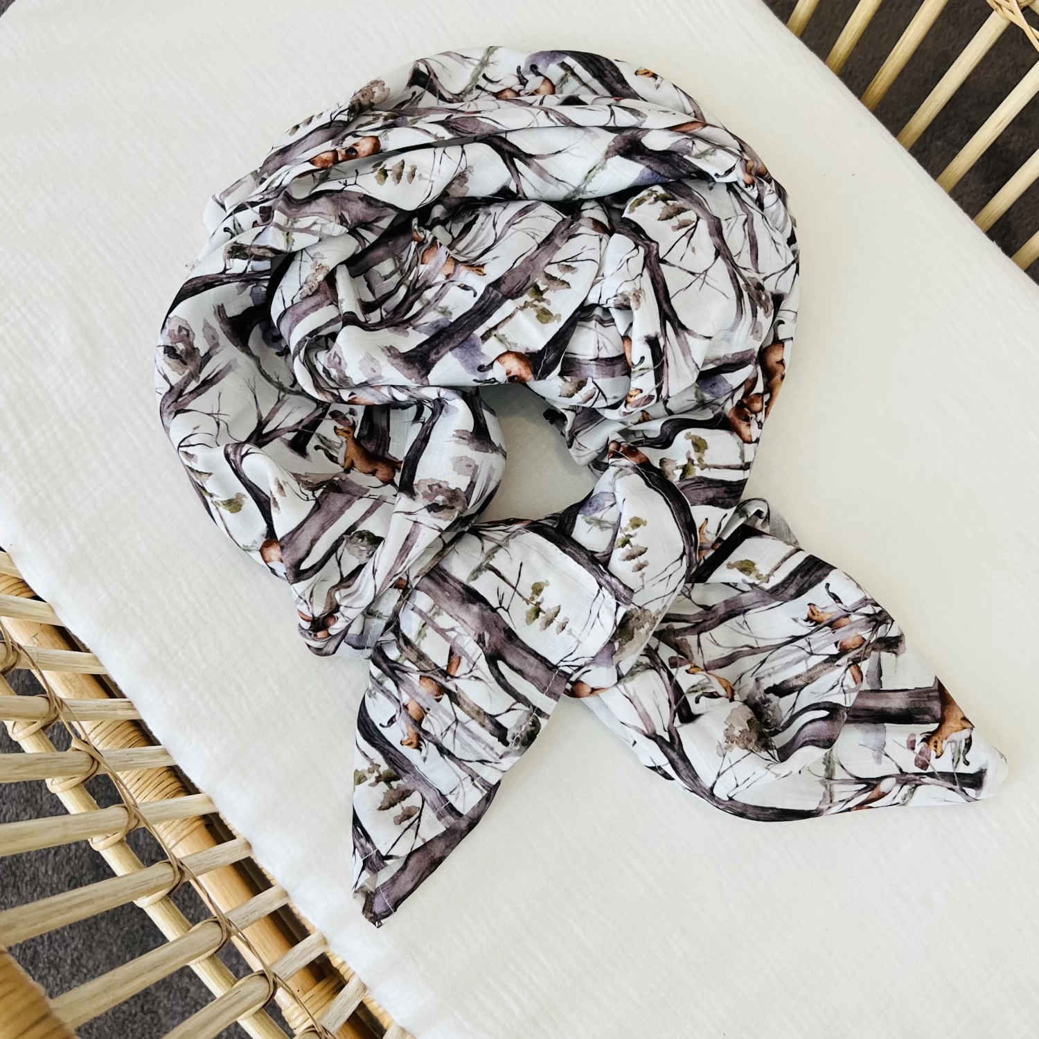 Mini & Me Bamboo Muslin Wrap Fox Hunt - Image 3