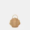 Olli Ella Rattan Shell Bag Straw