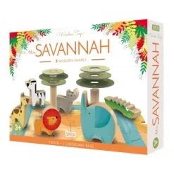 Sassi Puzzle, Book And Wooden Savannah Animals