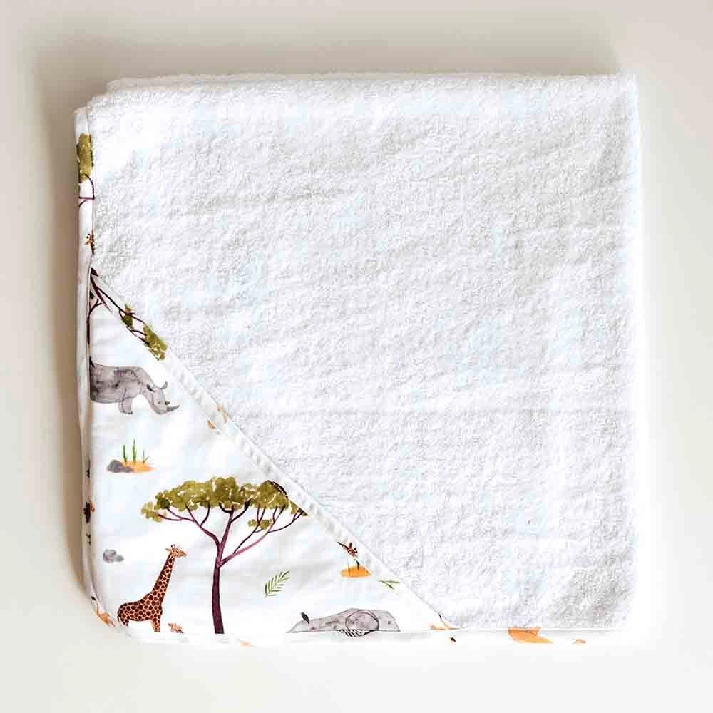 Snuggle Hunny Organic Hooded Baby Towel Safari - Image 2