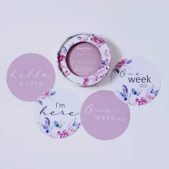 Snuggle Hunny Kids Reversible Milestone Cards Lilac Skies & Butterfly Lilac