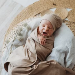 Snuggly Jacks Jersey Wrap & Beanie Camel