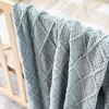 Snuggly Jacks Knitted Blanket Cornflower